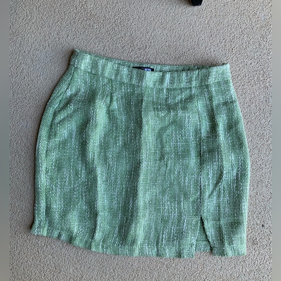 FASHION NOVA Can’t Let You Go Tweed Skirt Matching Set Sage Green SZ Medium NEW - Picture 14 of 16